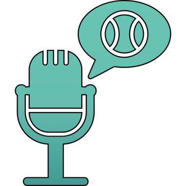Sport Podcast ikon vektör çizimi 