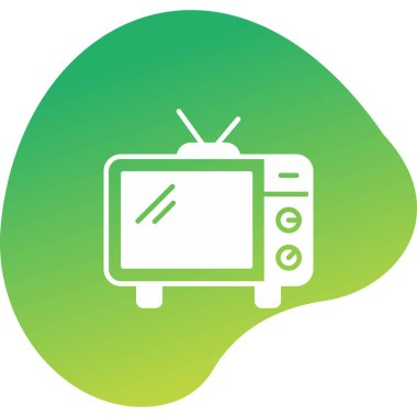 televizyon web simgesi, vektör çizim 