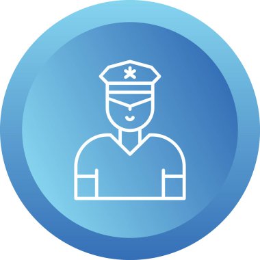 Güvenlik subayı simgesi, vektör illüstrasyonu basit tasarım