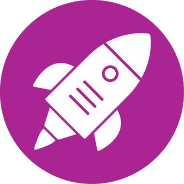 Roket. Web simgesi basit illüstrasyon 