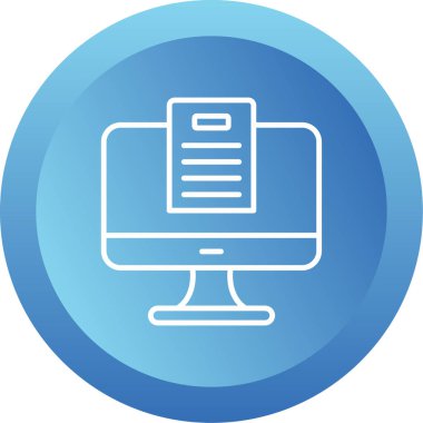 Kağıt sayfalı monitör, blog konsepti. Web simgesi basit illüstrasyon