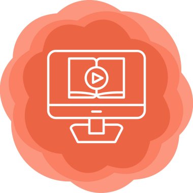 Video dersi için. Web simgesi basit illüstrasyon
