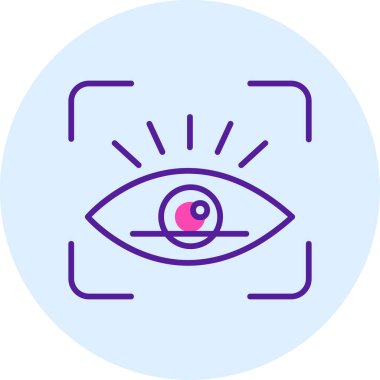 retina tarama simgesi, vektör illüstrasyonu 