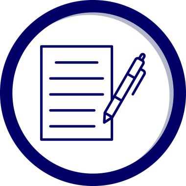 belge ve kalem simgesi düz tasarım