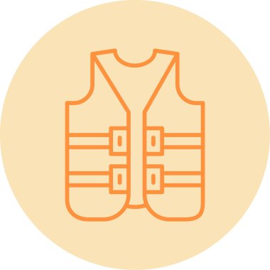 Ceket yeleği simgesi, vektör illüstrasyonu