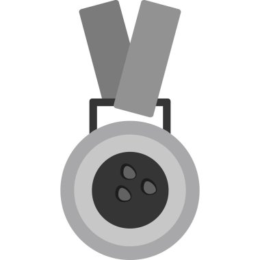 Kurdele ikon vektör illüstrasyonlu madalya 