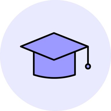 mezuniyet şapkası, web simgesi basit illüstrasyon