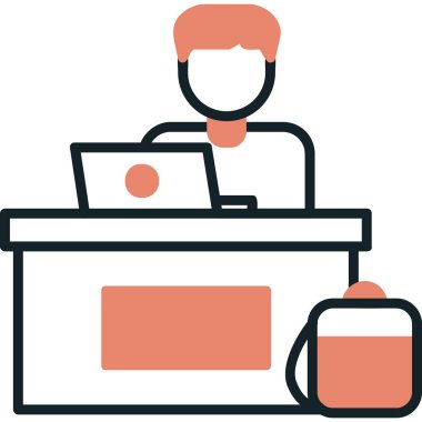 ofis çalışanı simgesi vektör illüstrasyon