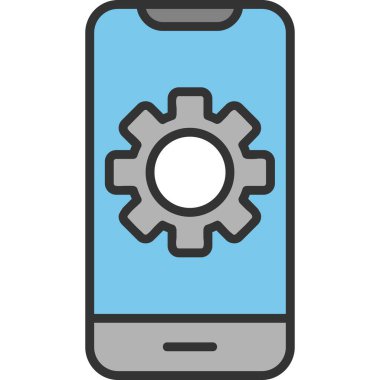 akıllı telefon ayarlama web simgesi vektör çizimi 