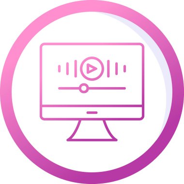 Müzik Video simgesinin vektör illüstrasyonu