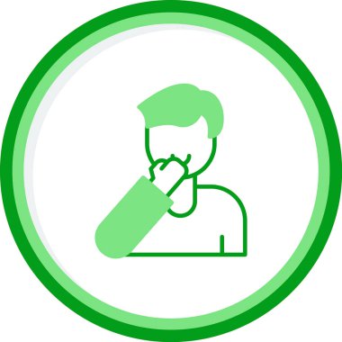 Man Touch Face web simgesi, vektör illüstrasyonu