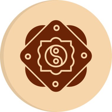 Yin yang sembolü düz simge, vektör illüstrasyonu 