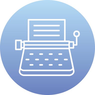 Daktilo. Web simgesi basit illüstrasyon 