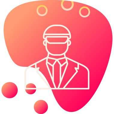 Güvenlik subayı simgesi, vektör illüstrasyonu basit tasarım