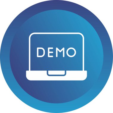 Dizüstü bilgisayar web simgesi vektör illüstrasyonunda demo metni