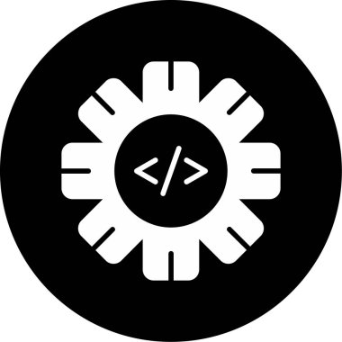 Simge kodlanıyor. Yazılım Geliştirme İşareti, Vektör İllüstrasyonu 