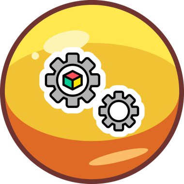 Vitesli ayar simgesi, vektör illüstrasyonu basit tasarım