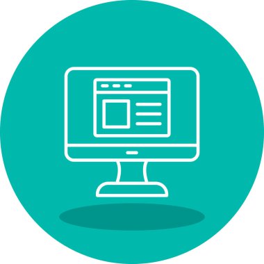 Web sitesi işareti, vektör illüstrasyonlu blog simgesi, bilgisayar ekranı