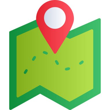 harita simgesinin vektör illüstrasyonu 