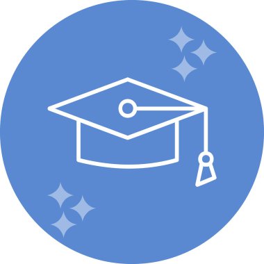 Mortarboard web simgesi basit illüstrasyon