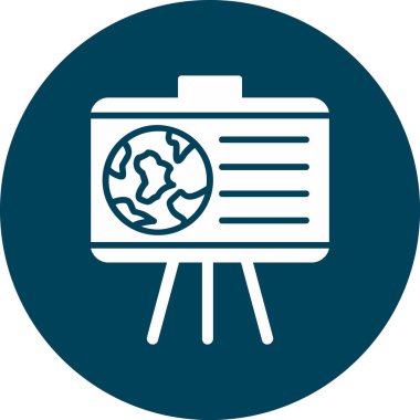 Coğrafya web simgesi, vektör illüstrasyonu