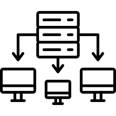 Küme hesaplama simgesi, vektör illüstrasyonu basit tasarım
