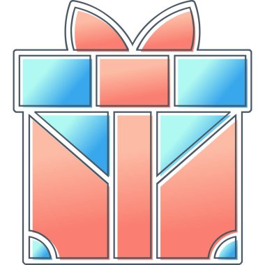 gift box with bow, vector illustration