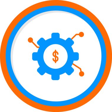 Varlık Yönetimi simgesi. Çarklı dolar sembolü, vektör illüstrasyonu 