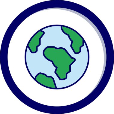 toprak küresi simgesi, vektör illüstrasyonu basit tasarım