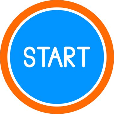 Düğme web simgesi, vektör illüstrasyonunu başlat  