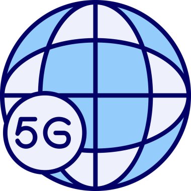 Global 5g İnternet simgesi, vektör illüstrasyonu