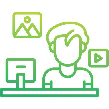 İş yeri. Web simgesi vektör illüstrasyonu