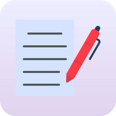 belge ve kalem simgesi düz tasarım