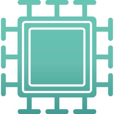  Mikroçip. Web simgesi basit illüstrasyon