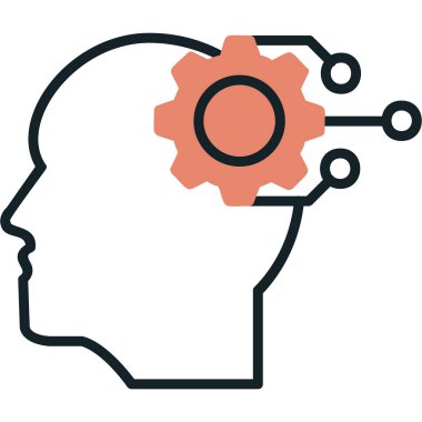 Düşünüyorum. Web simgesi basit illüstrasyon           