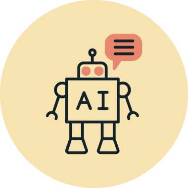  Chatbot simgesi, vektör illüstrasyonu basit tasarım
