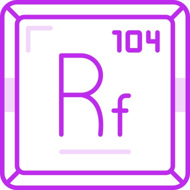 Rutherfordium web simgesi, vektör illüstrasyonu