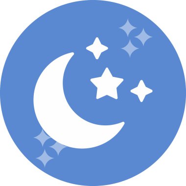 Yıldızlı ay. Web simgesi basit illüstrasyon 