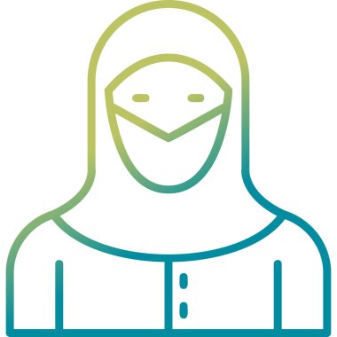 Müslüman kadın ikon vektör çizimi tasarımı