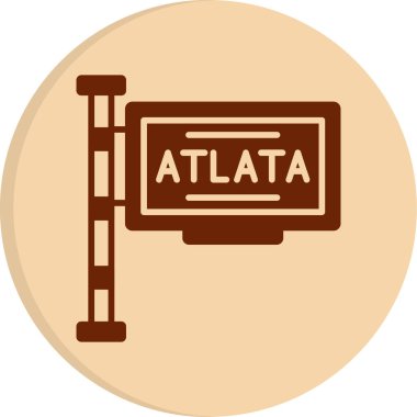 Atlanta web simgesi, vektör illüstrasyonu