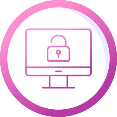 Güvenli olmayan bilgisayar vektör simgesi modern basit illüstrasyon