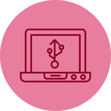 dizüstü bilgisayar simgesi, vektör illüstrasyonu basit tasarım