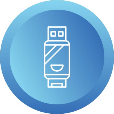 USB Çubuk Kalem Sürücüsü Simgesi, Vektör İllüstrasyonu 