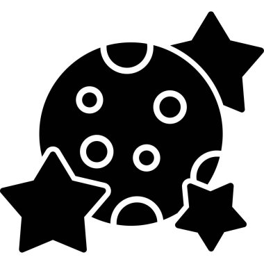 Yıldız simgesine sahip gezegen, vektör çizimi basit tasarım