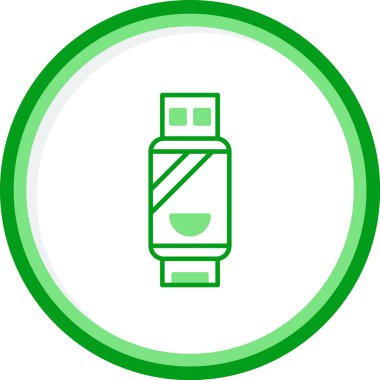 USB Çubuk Kalem Sürücüsü Simgesi, Vektör İllüstrasyonu 