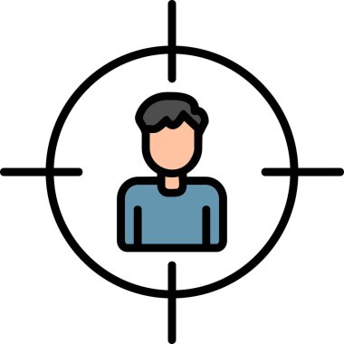 İnsan hedef simgesi, vektör illüstrasyonu basit tasarım