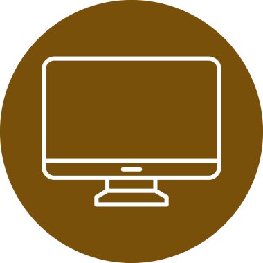 Bilgisayar monitörü. Web simgesi basit illüstrasyon 