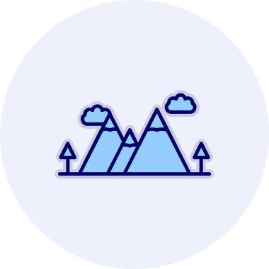 dağ tepesi ikonu vektör illüstrasyonu 