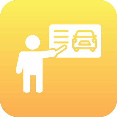 Otomatik eğitmen web simgesi, vektör illüstrasyonu