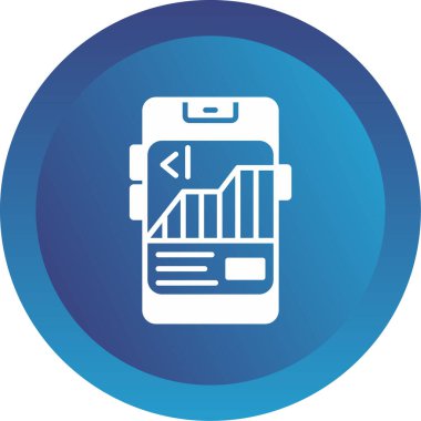 Ekranda hisse senedi olan cep telefonu, web illüstrasyonu